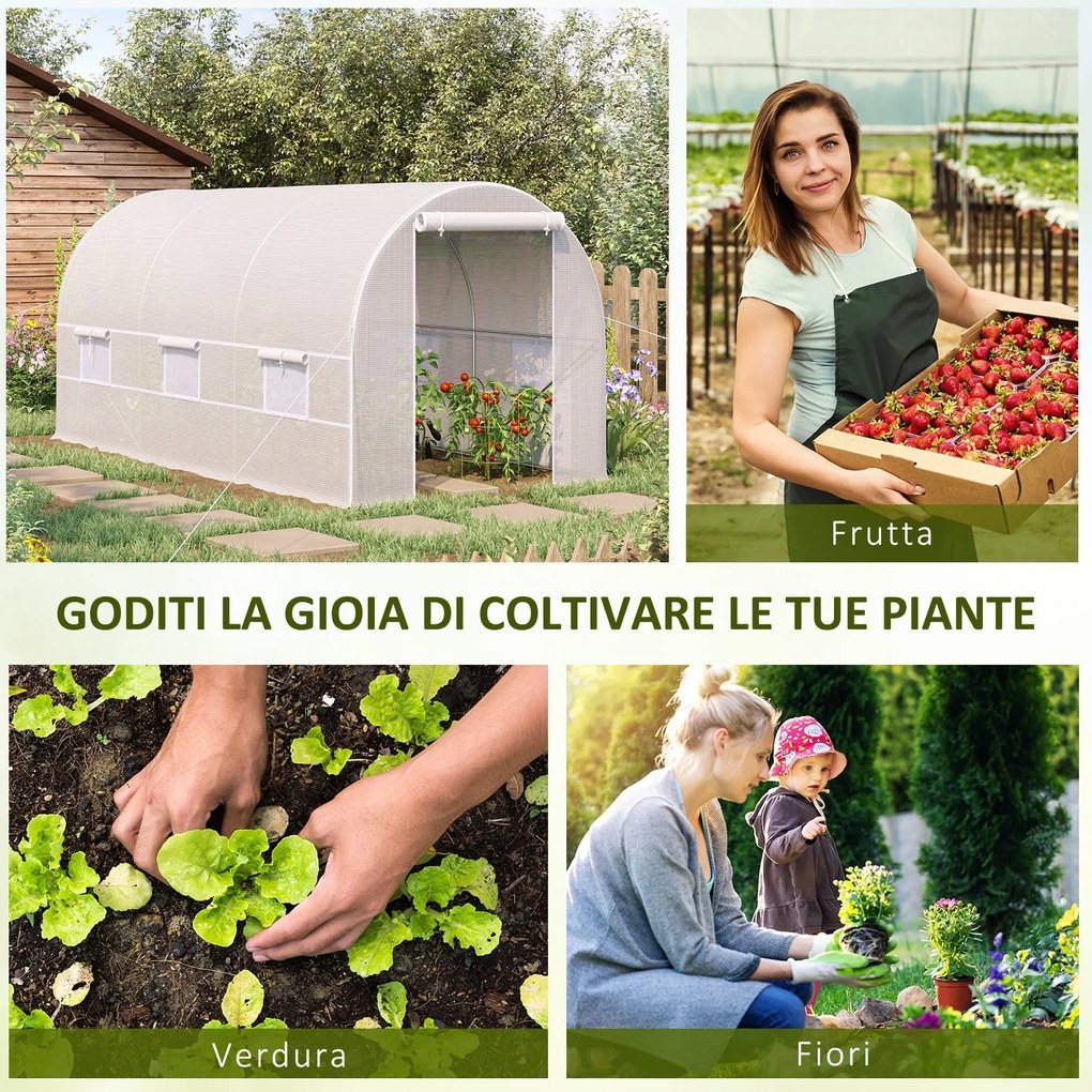 Serra da Giardino a Tunnel per Coltivazione Piante in PE 4x2x2 m...