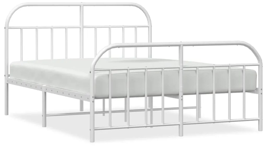 Giroletto con testiera e pediera metallo bianco 183x213 cm