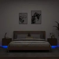 Comodini a Parete con luci LED 2 pz Rovere Marronecod mxl 108963