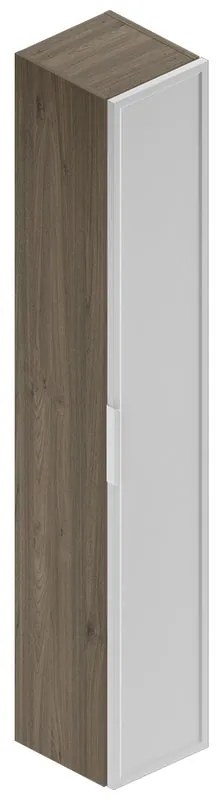 Colonna per mobile bagno Quadra 1 anta P 30 x L 30 x H 180 cm rovere cotto/bianco opaco laccato mdf