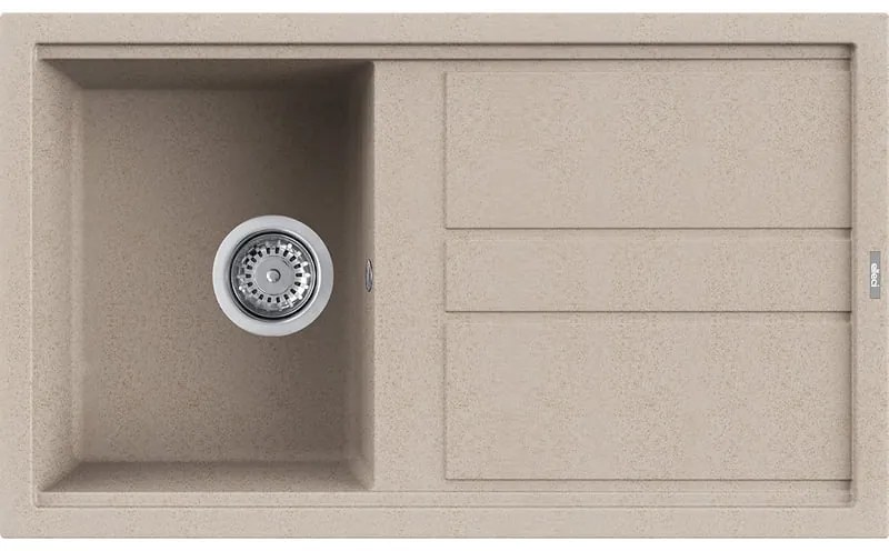 Lavello sopratop 1 vasca in quarzo avena ELLECI L 86 x L 51 cm