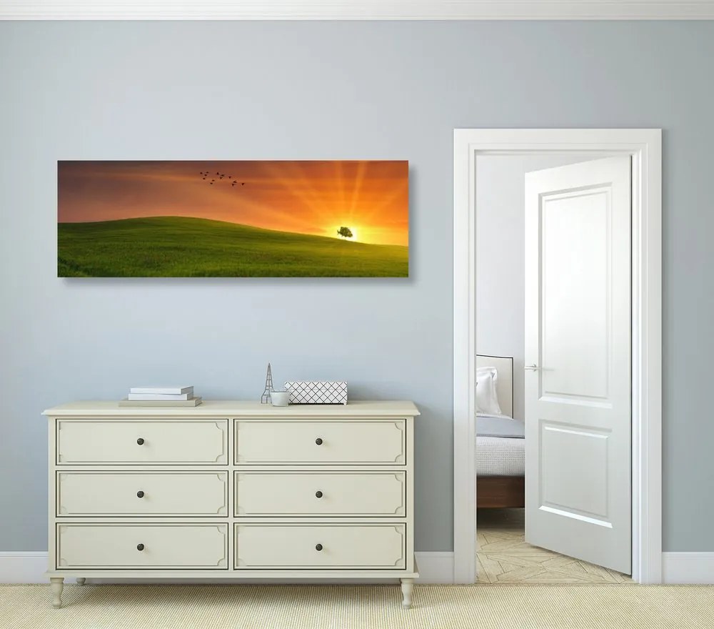 Quadro su tela – Albero nel prato
