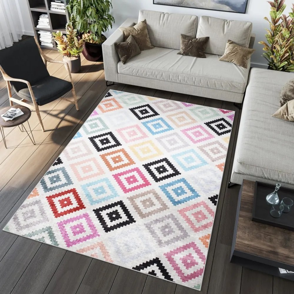 Tappeto di tendenza con motivo geometrico colorato Larghezza: 120 cm | Lunghezza: 170 cm