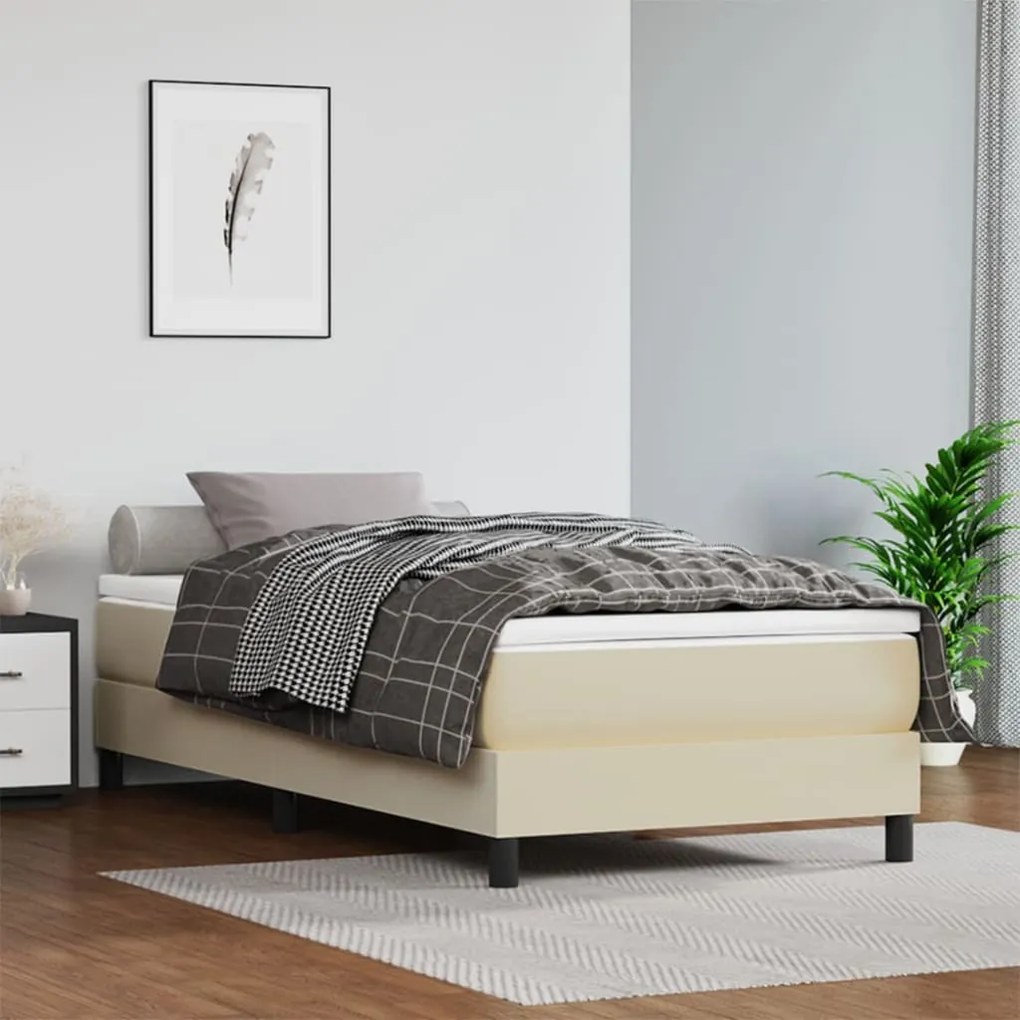Materasso A Molle Insacchettate Crema 90x200x20cm İn Similpelle /