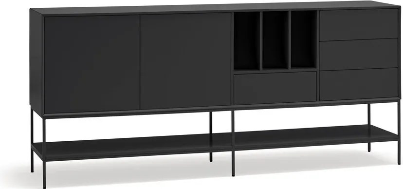 Cassettiera nera 220x98x45 cm Platt – Teulat