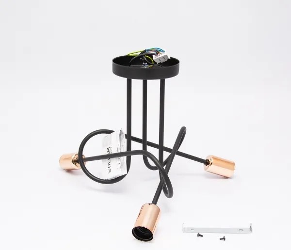 Lampadario a LED da incasso OXFORD 3xE27/15W/230V Nero