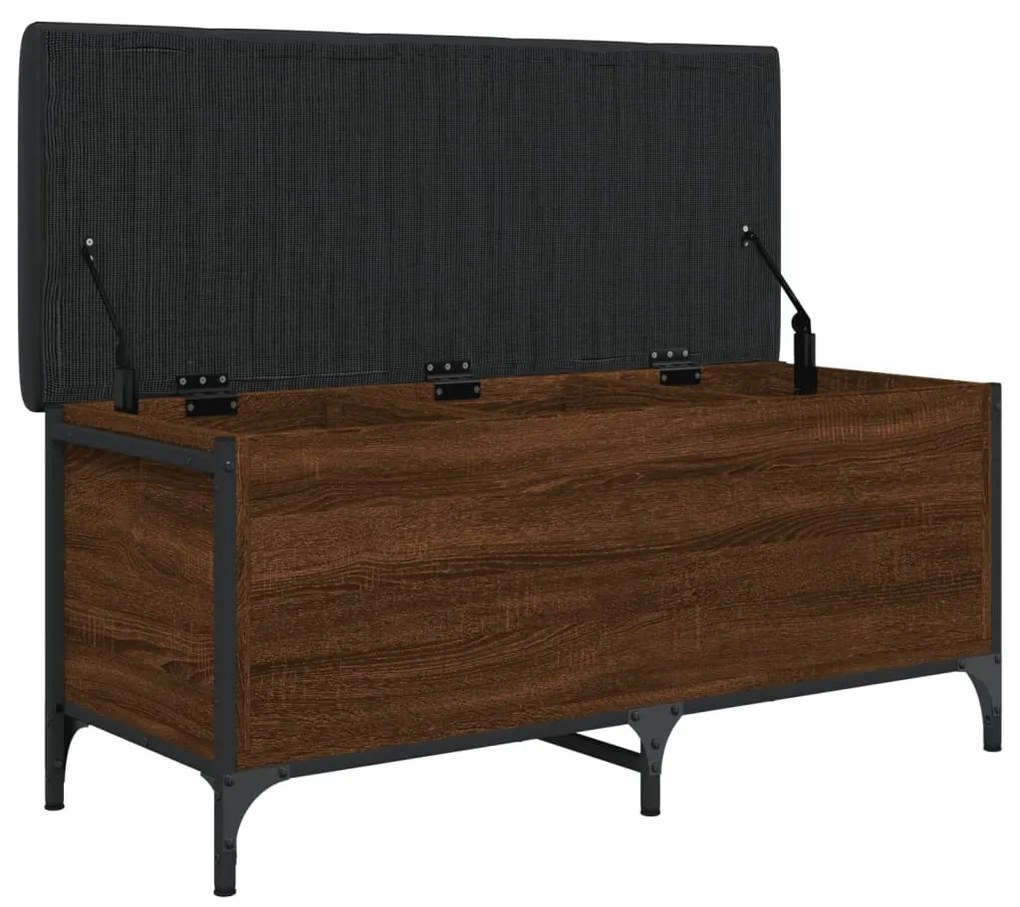 Panca portaoggetti rovere marrone 102x42x45cm legno multistrato
