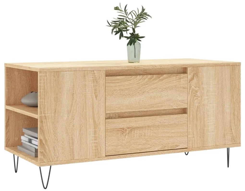 Tavolino salotto rovere sonoma 102x44,5x50 cm legno multistrato