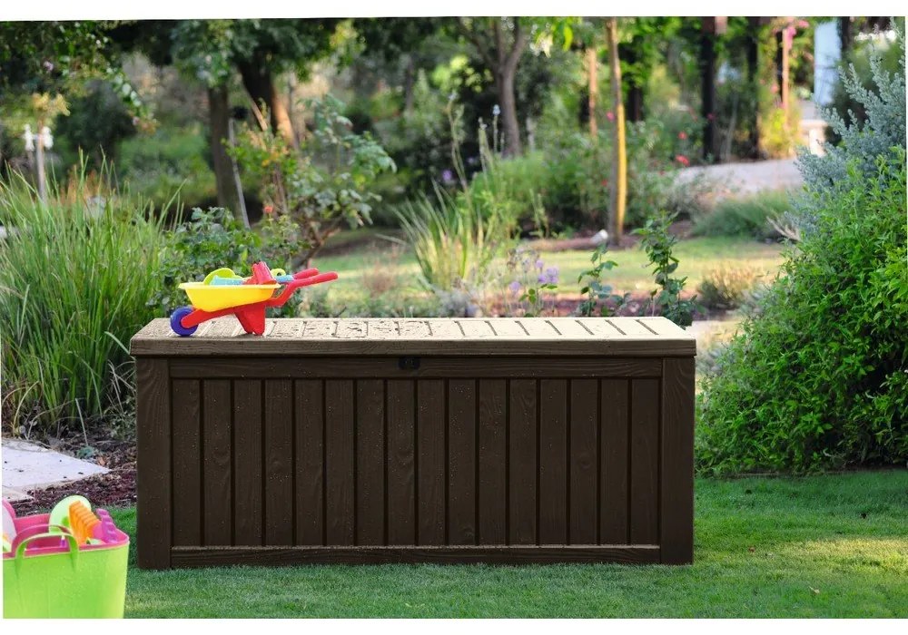Cassetta portaoggetti da giardino marrone scuro - Keter