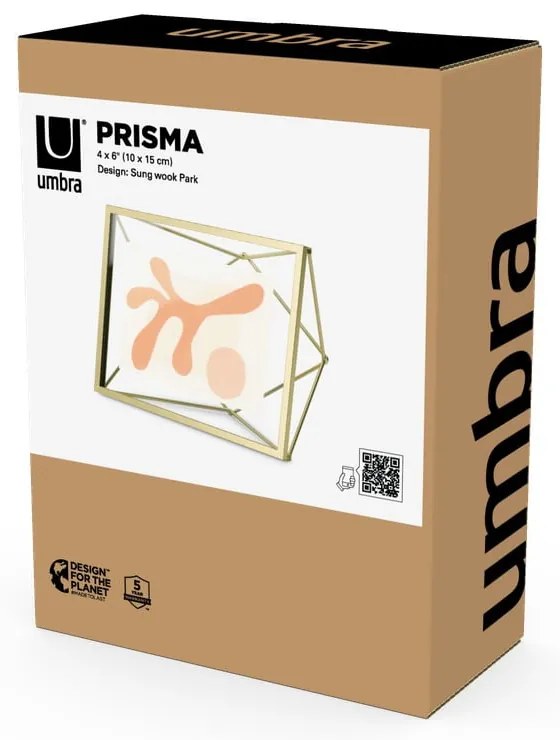 Cornice da appoggio/parete in metallo color oro 15x20 cm Prisma - Umbra