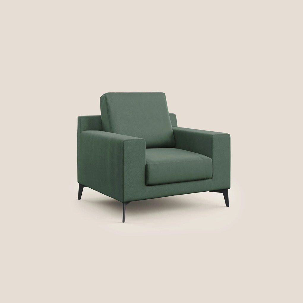 Prestige poltroncina moderna in microfibra smacchiabile T11 verde