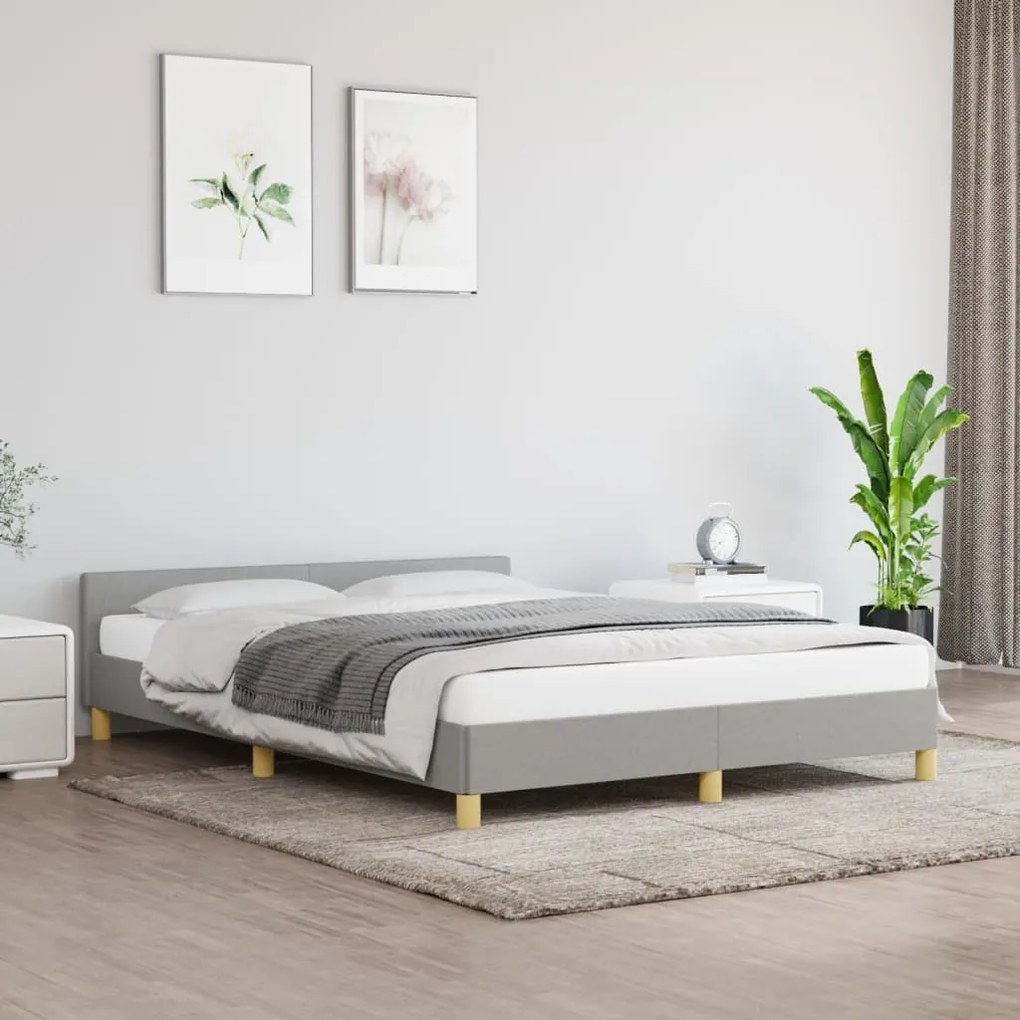 Giroletto Senza Materasso Grigio Chiaro 140x190 Cm Tessuto /