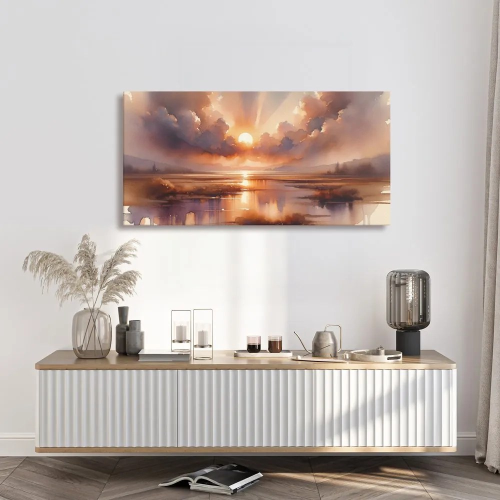 Quadro su tela – Sole sopra superficie tranquilla