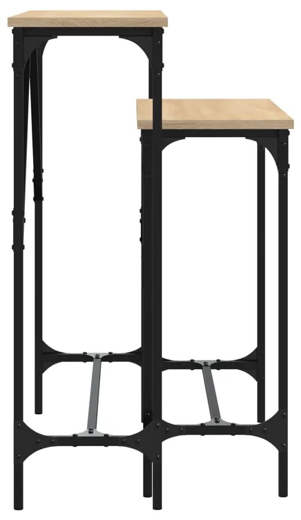 Tavolini consolle 2 pz rovere sonoma in legno multistrato