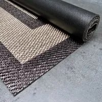 Tappeto Vinile Deblon in PVC Antiscivolo e Resistente, per interni ed esterni. RettangoliMarrone 140x200 cm