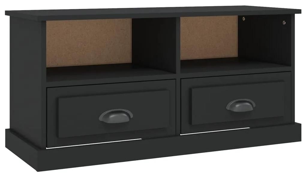 Mobile porta tv nero 93x35,5x45 cm in legno multistrato