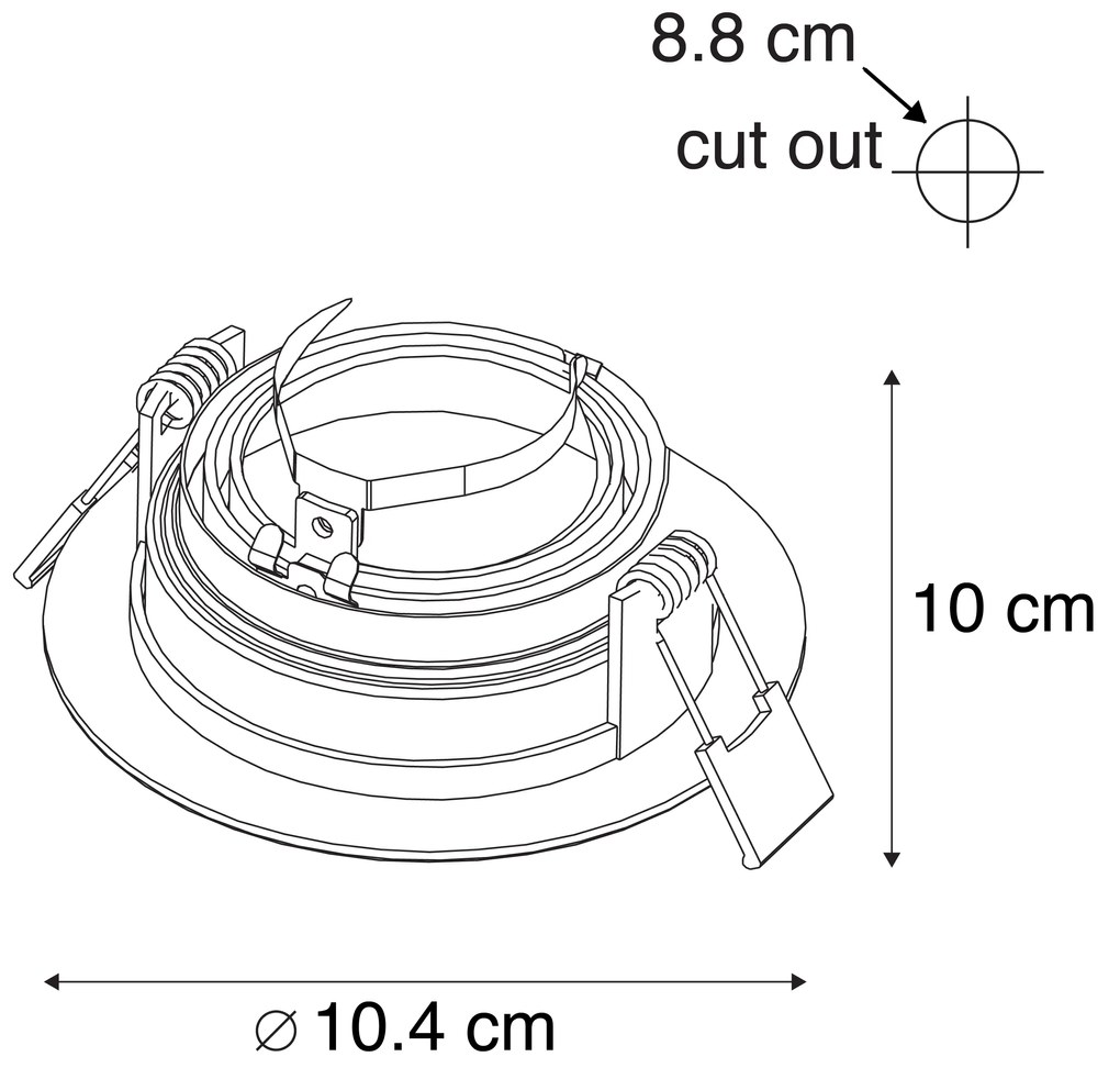 Faretto da incasso smart bianco con acciaio con Wifi GU10 - Rondoo