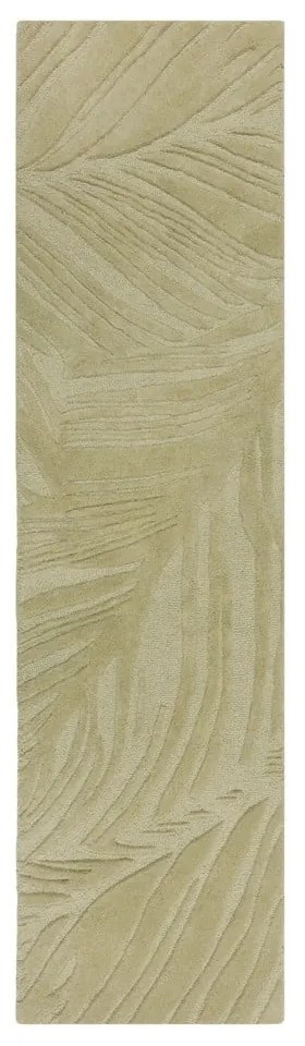 Tappeto verde in lana 60x230 cm Lino Leaf - Flair Rugs