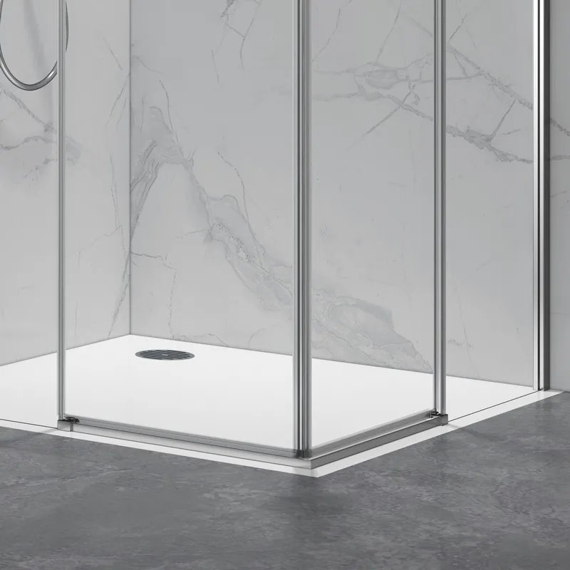 Box doccia 70x90cm angolare porte scorrevoli finitura cromo | KLA1000C - KAMALU