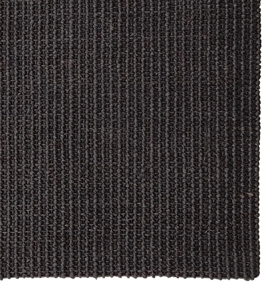 Tappeto in Sisal Naturale 80x250 cm Nero