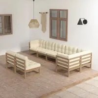 Set Divani da Giardino 8 pz con Cuscini Legno Massello di Pino 3076667