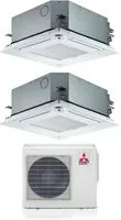 Climatizzatore Condizionatore Mitsubishi Electric Dual Split Inverter a Cassetta 60x60 SLZ-M 9+9 con MXZ-2F42VF R-32 Wi-Fi Optional 9000+9000