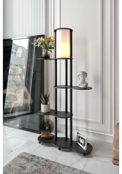 Lampada da terra con mensole NOTO 1xE27/40W/230V nera