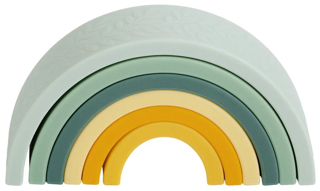 A Little Lovely Company - arcobaleno montessoriano impilabile - verde e giallo