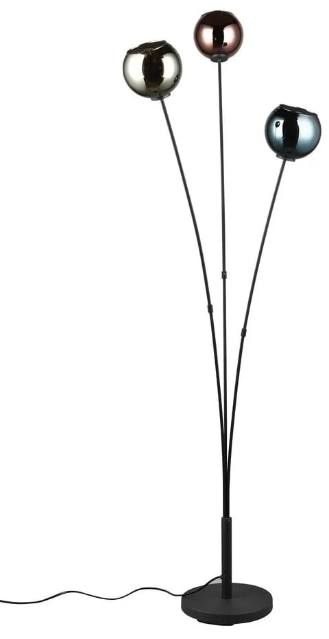 Lampada da terra nera lucida (altezza 150 cm) Sheldon - Reality