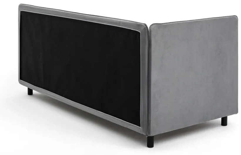 Letto singolo imbottito grigio con contenitore con materasso incluso 120x200 cm Avela – Bonami Selection