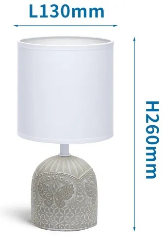 Aigostar - Lampada da tavolo 1xE14/40W/230V grigio/bianco
