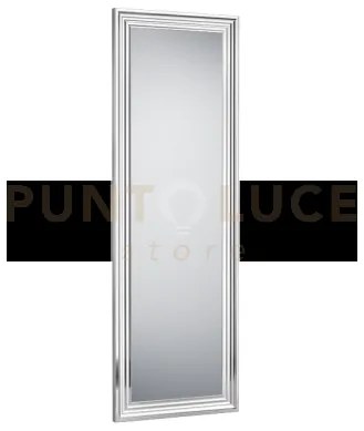 Silke specchio da parete con cornice lavorata 50x150cm cromo