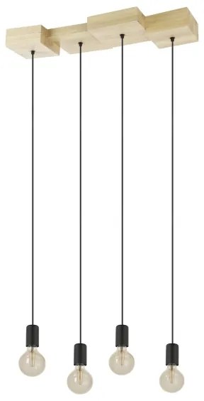 Eglo 43799 - Lampadario a sospensione con filo HALKIN 4xE27/40W/230V