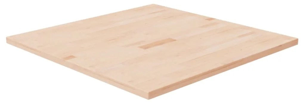 Piano Tavolo Quadrato 80x80x2,5 Cm Massello Rovere Non Trattato /