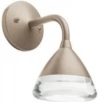 Lampada da parete in alluminio pressofuso, diffusore in acrilico, 20W, 1955 lumen, luce naturale tortora