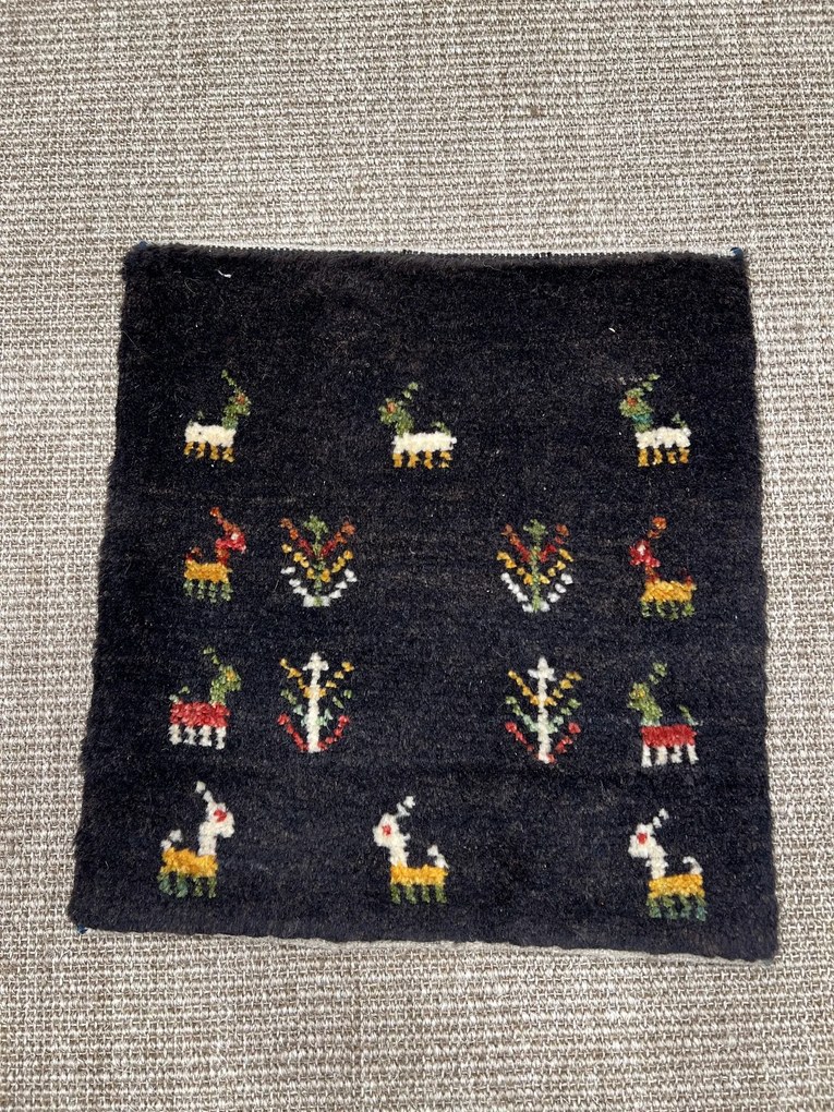 Gabbeh Tappeto 40x40 Blu (Iran) Annodato A Mano