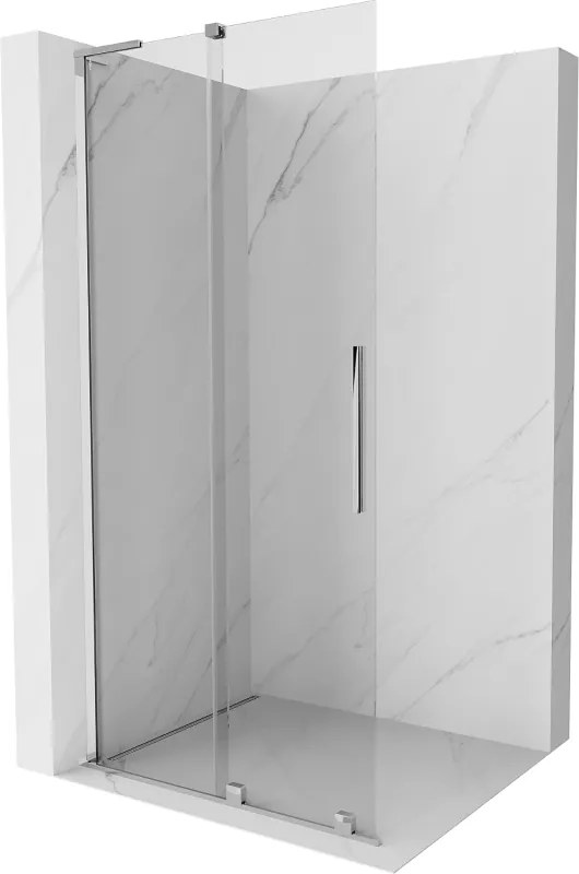 Mexen Velar L Parete doccia scorrevole Walk-in 100 x 200 cm, trasparente 8 mm, cromo - 871-100-003-03-01