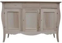 madia credenza in legno grezza 3 ante l.151 p.50 h.105