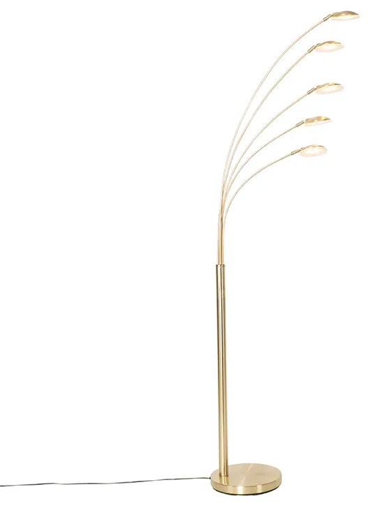 Lampada da terra di design in ottone con LED 5 luci - Sixties Trento