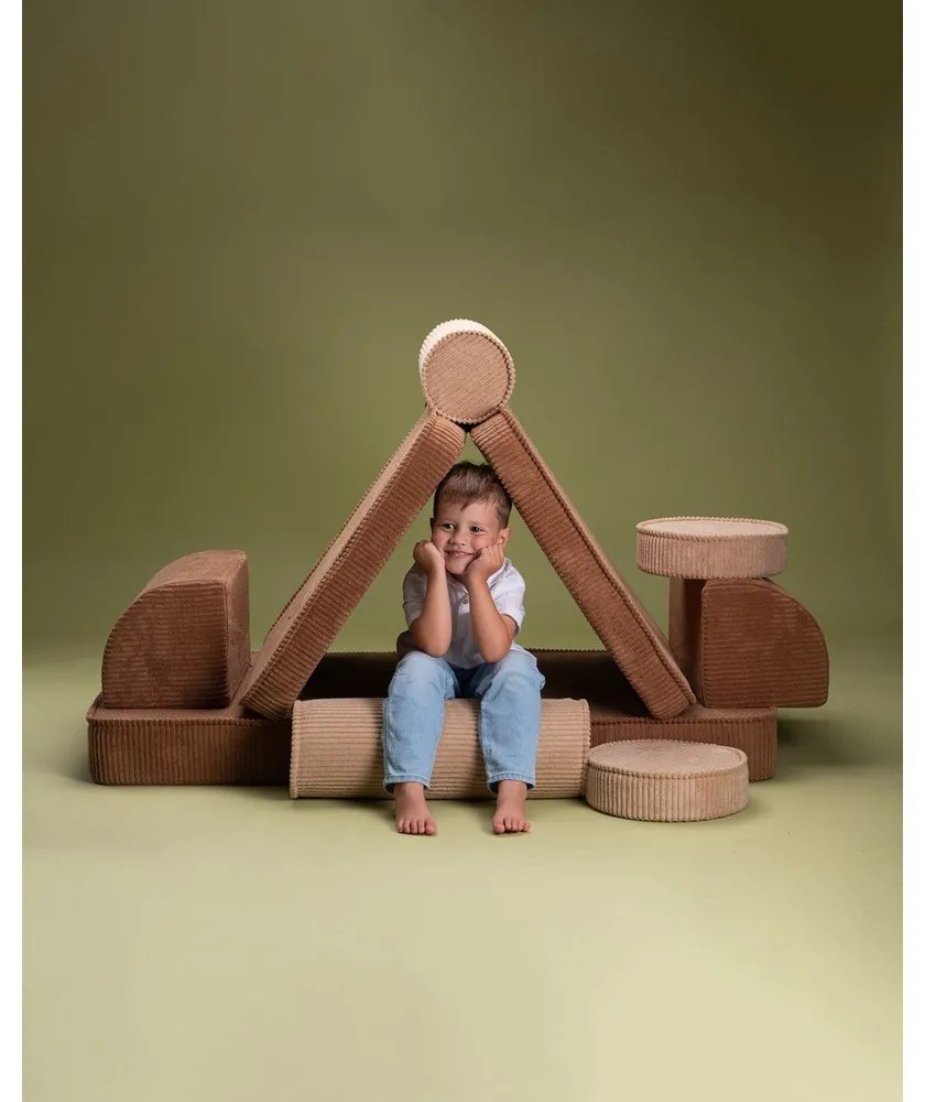 Divano per bambini marrone con rivestimento in velluto a coste 132 cm Settee – Wigiwama