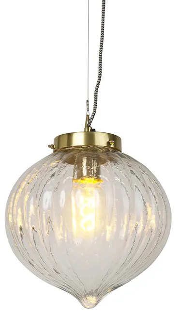 Lampada a sospensione vintage vetro ottone - VISHA