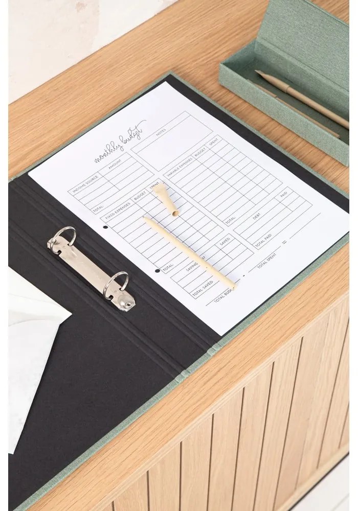 Organizer verde in cartone Ringo Canvas Paper Laminate – Bigso