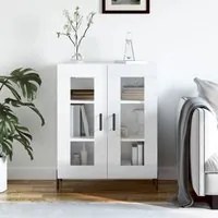 Credenza 69,5x34x90 cm in Legno Multistrato Bianco Lucido 827798