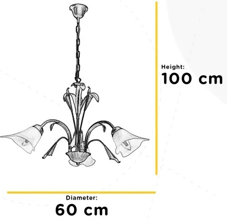 ONLI - Lampadario a sospensione con catena LUCREZIA 3xE14/6W/230V bronzo