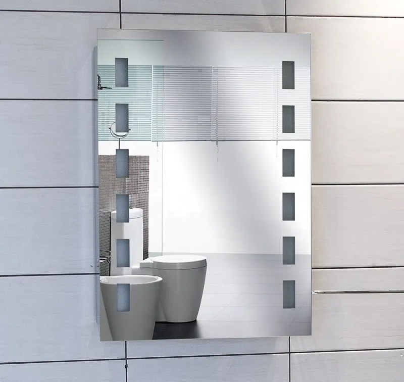 Specchio contenitore bagno 70x50 LED doppio nascosto KAM-1394 - KAMALU