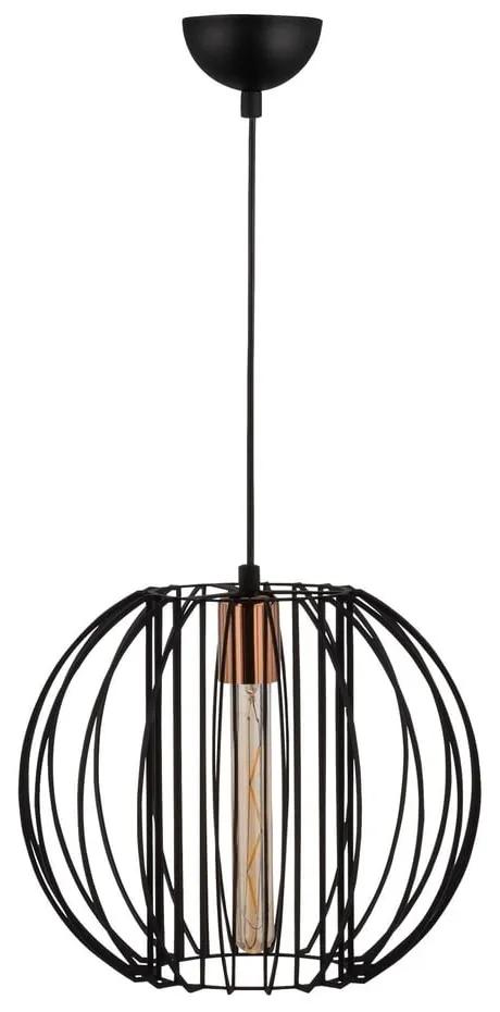 Lampada a sospensione in nero e bronzo con paralume in metallo ø 33 cm Fellini - Opviq lights