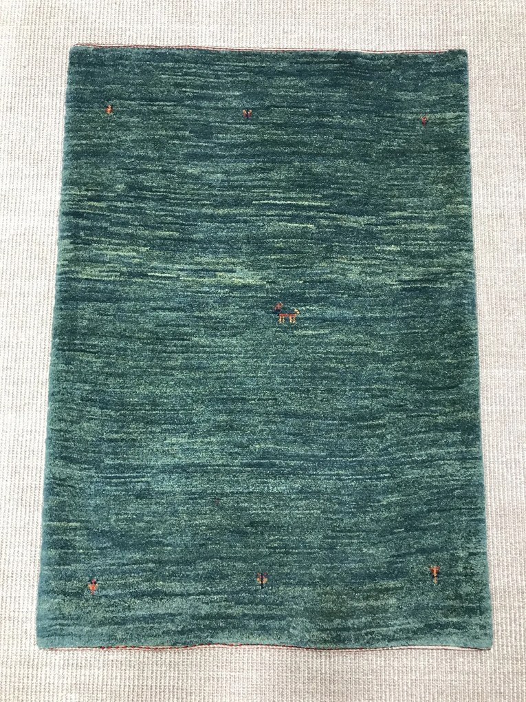 Gashguli Tappeto 110x80 Verde (Iran) Annodato A Mano