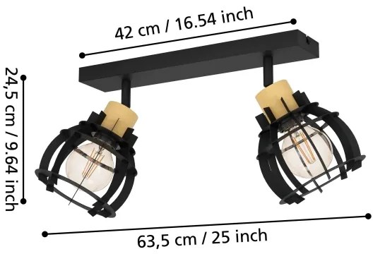 Eglo 43927 - Faretto STILLINGTON 2xE27/40W/230V