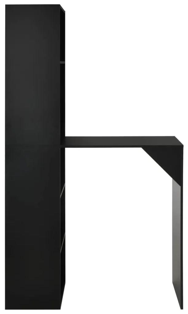 Tavolo da bar con mobiletto nero 115x59x200 cm