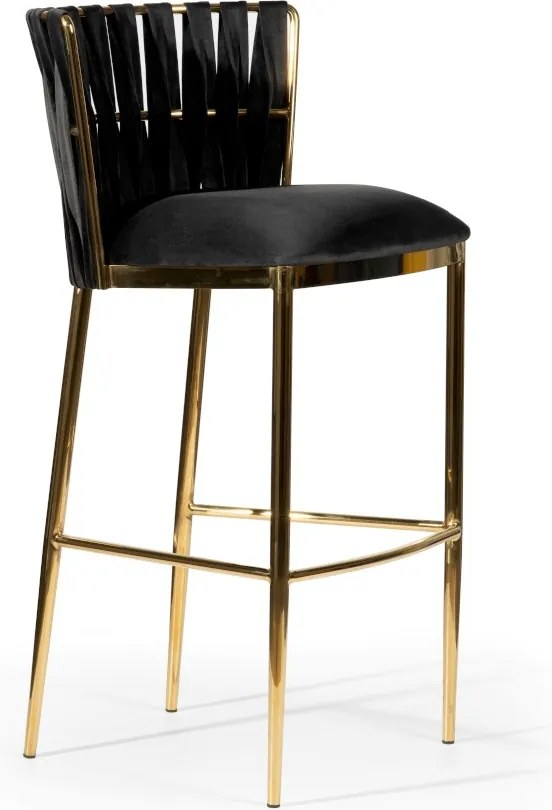Sgabello da bar Hordia 70 nero/oro – 53x53x100 cm